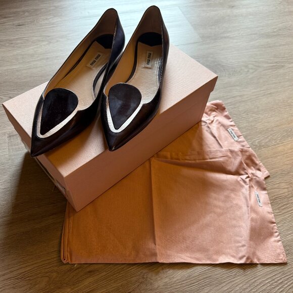 Miu Miu Pointed Toe Flat - Picture 1 of 14